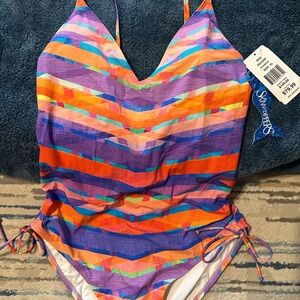 Sunseekers Women's Vibrant Striped One Piece Swimsuit